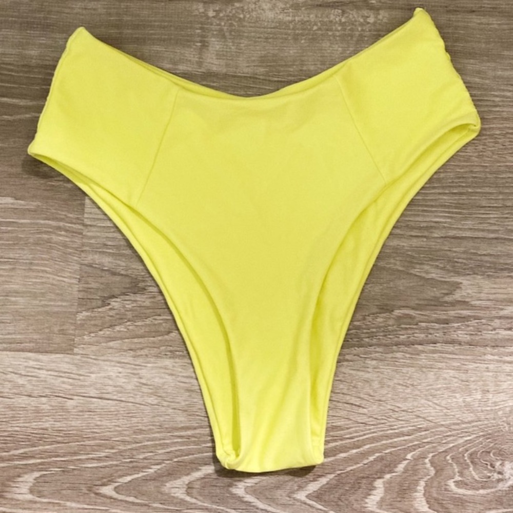 Yellow bikini bottom high rise